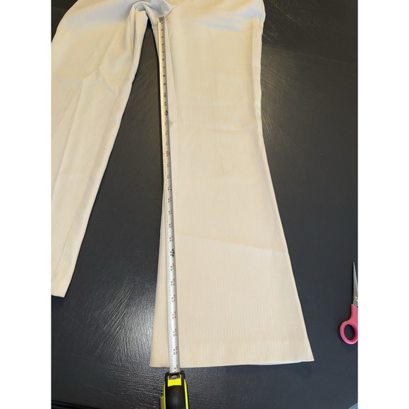 2000s Belted Low Rise Flare Tan Trousers Vintage Size 9 Office Siren Y2K Retro - Picture 4 of 10